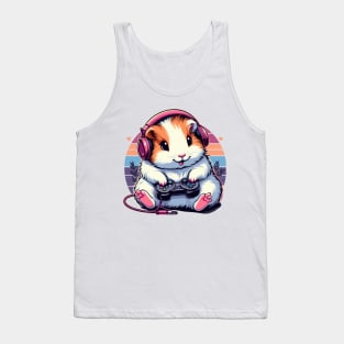 Funny Cute Guinea Pig Cavy Hamster Video Game Controller Cavy Girl Player Tank Top